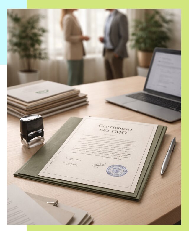 Сертификат без ГМО в Орске от 7755 р. оформить срочно Алешин-Рск